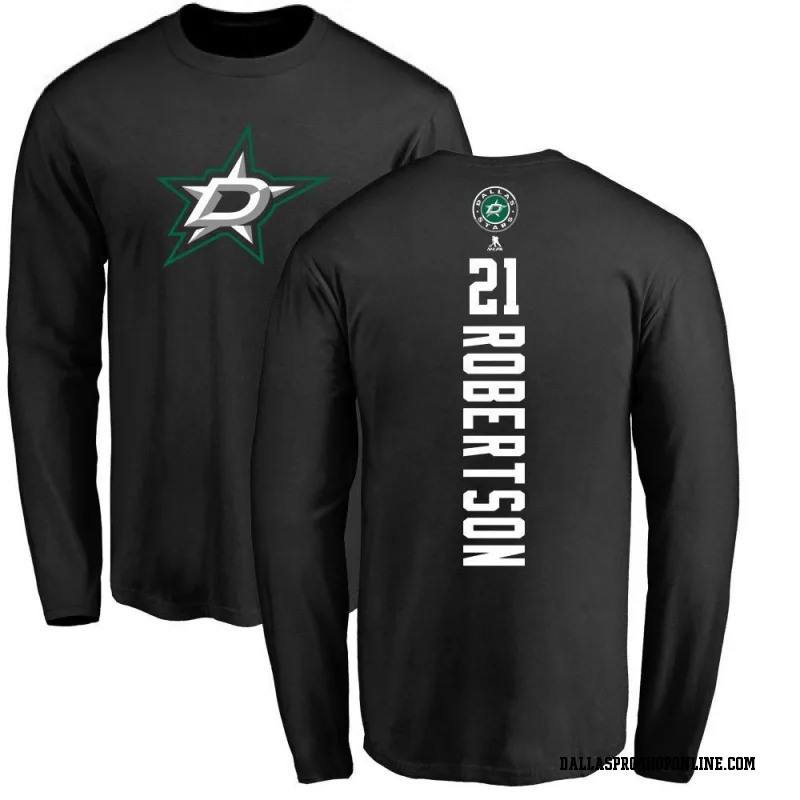 Black Men's Jason Robertson Dallas Stars Backer Long Sleeve T-Shirt